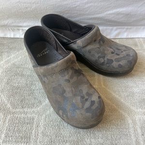 Dansko Camo Suede Clogs - Size 38